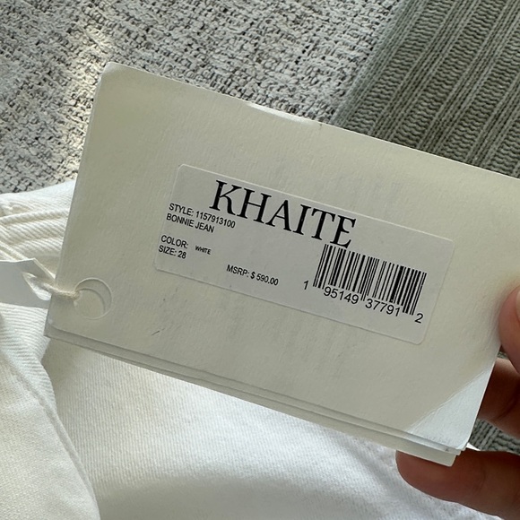 NWT KHAITE Bonnie White Straight-Leg Jeans US28 - Picture 6 of 8